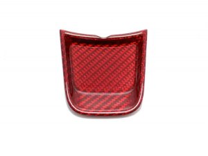 FIAT 500 ABARTH Steering Wheel Lower Center Trim Piece - Carbon Fiber - EU Model - Red Candy